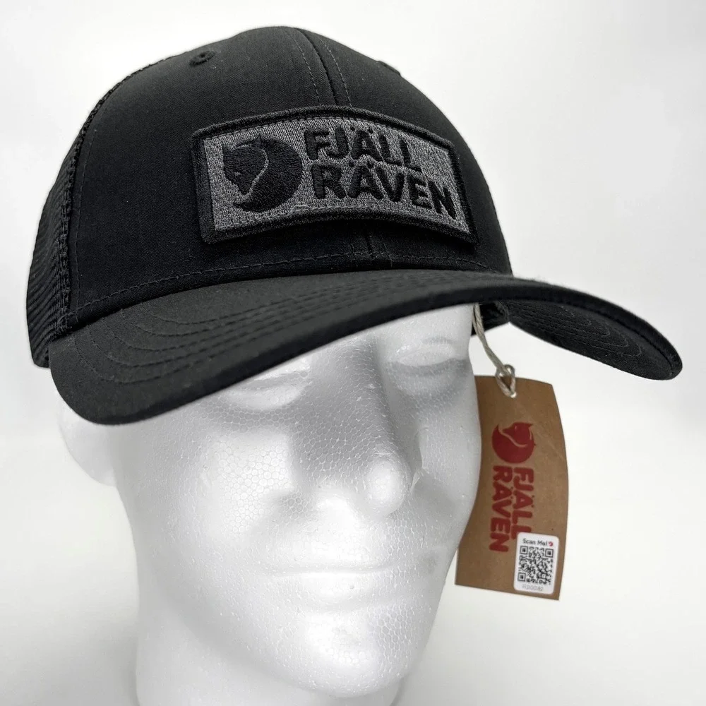NEW Fjallraven Långtradarkeps Trucker Hat Black L/XL G-1000 Mesh NWT Logo Cap
